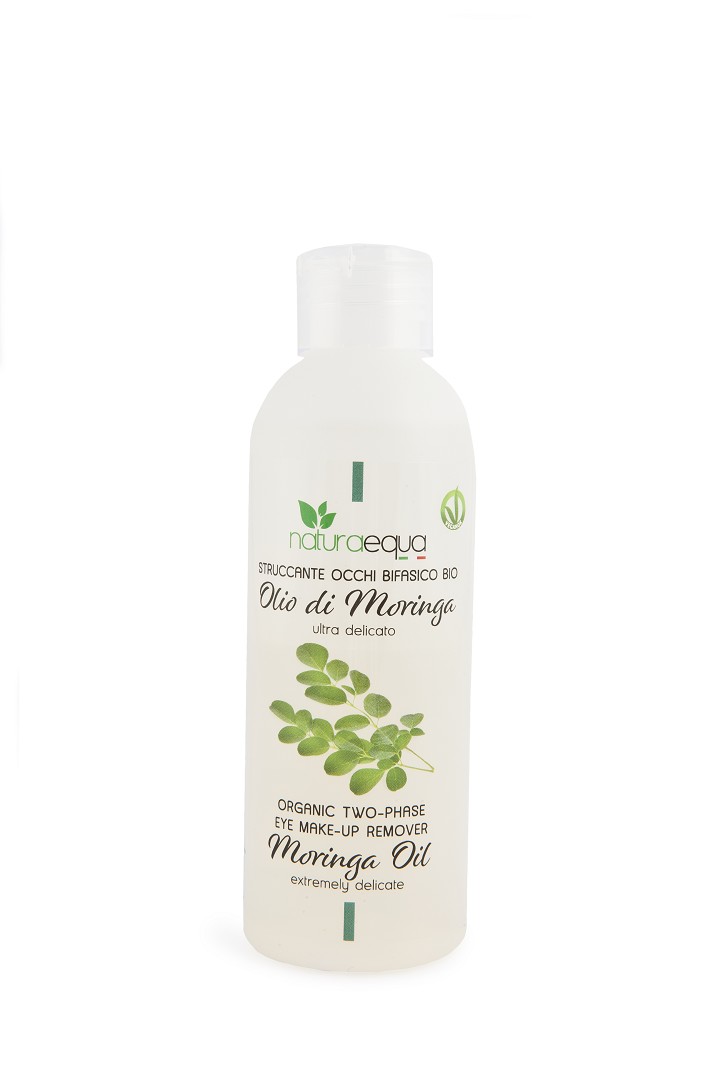 Two-phase eye make-up remover with moringa oil